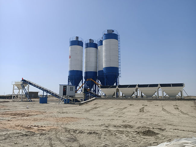 長城建機建立HZS雙180型混凝土攪拌站+WBZ600型穩(wěn)定土拌和站，助力中鐵二十局烏茲別克斯坦A380公路項目
